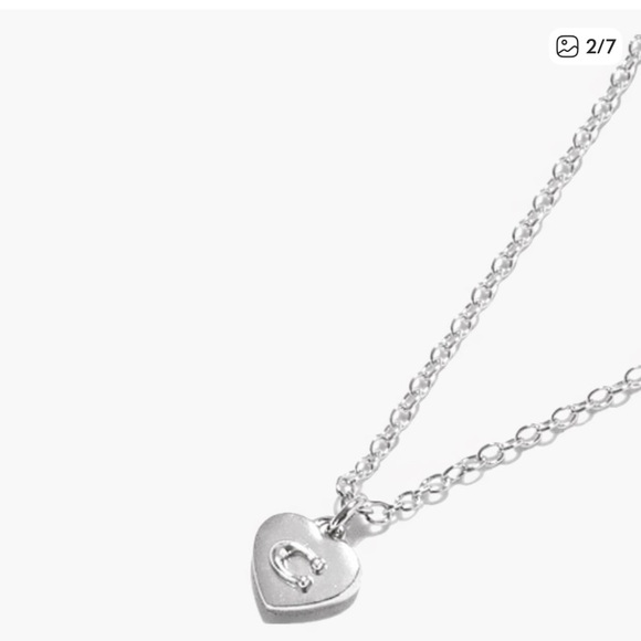 NWT Coach Silver Heart Pendant Necklace - Picture 2 of 4